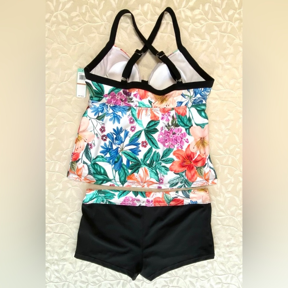 🆕 South Point Swimsuit Womens size 12 Tropical Floral Two Piece Tankini NWT - Picture 4 of 12